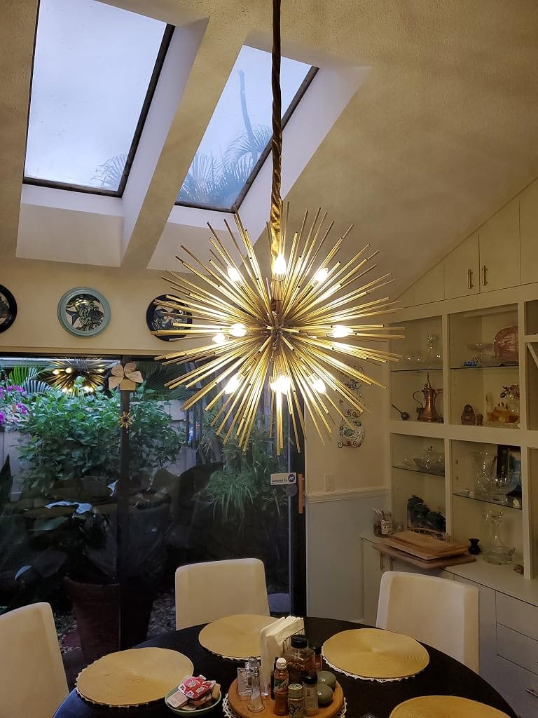 Customer photo review of Gold Spike Chandelier, Iron Frame, 9–12 Lights, 50–72 cm