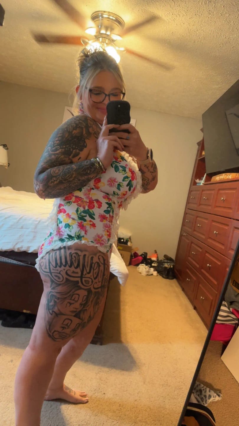 Customer photo review of Emoswim - Womens One Piece Halter V-Neck Printing Lace Adjustable Back Straps Sexy Swimsuit