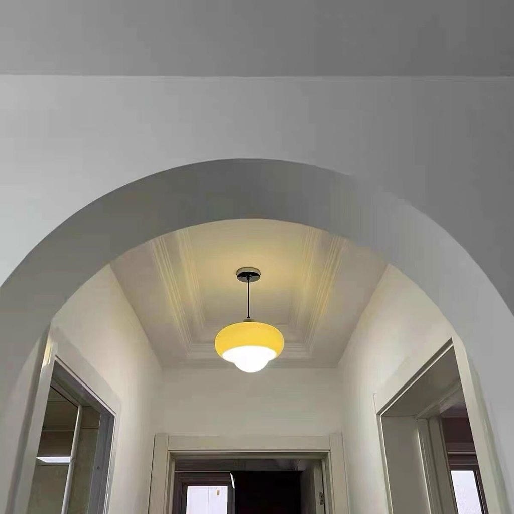 Customer photo review of Pumpkin Glass Pendant Light for Dining Table, 1-Light Wood