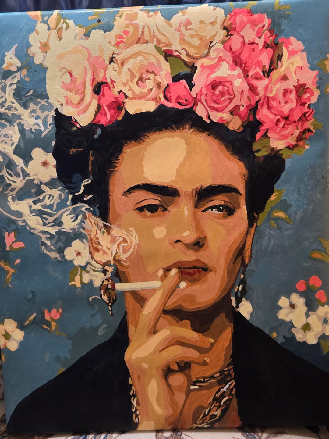 Customer photo review of Smoking Frida | Paint by Number