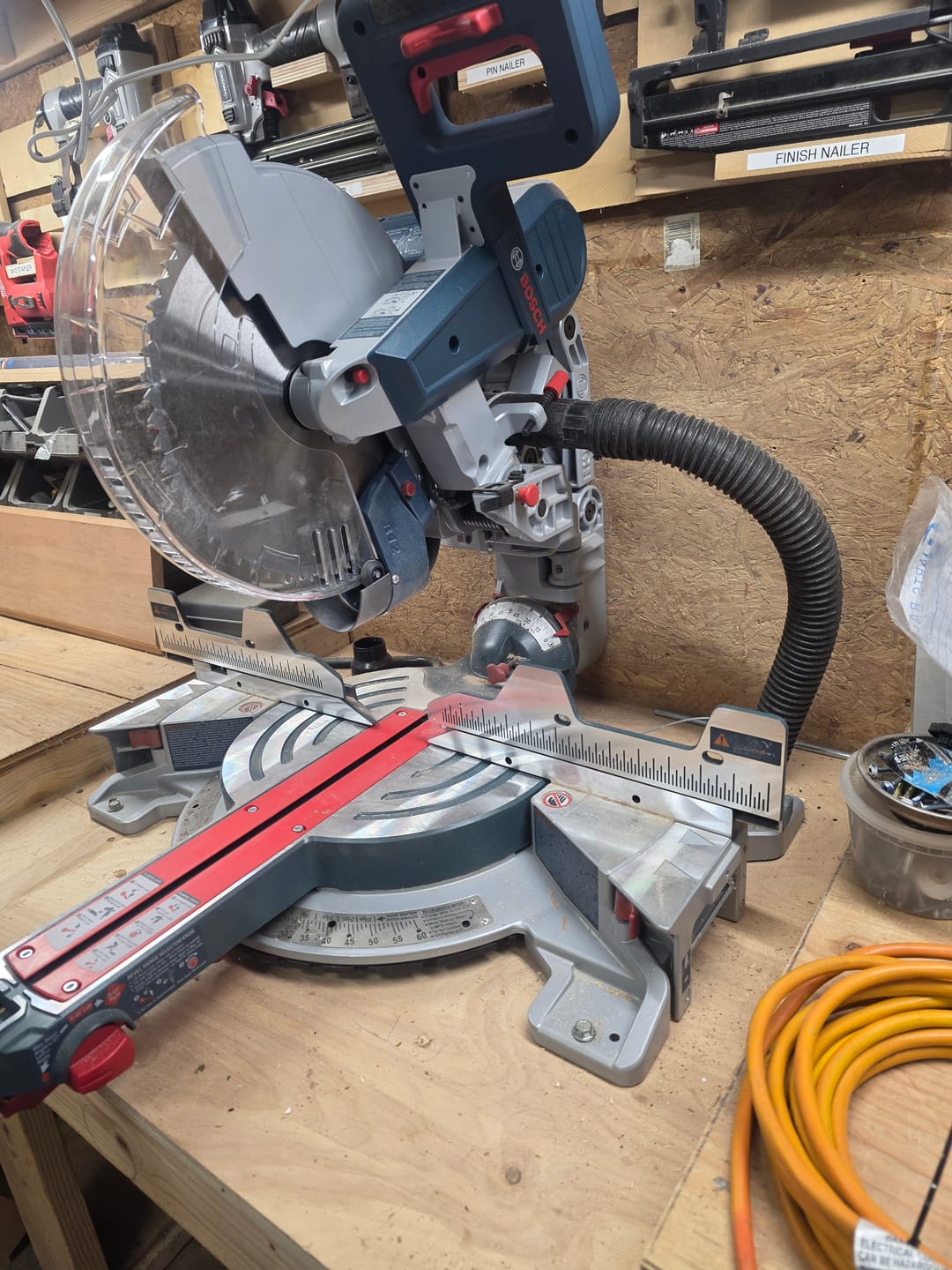 Customer photo review of Dust Collection Chute for Bosch Axial Glide Miter Saw