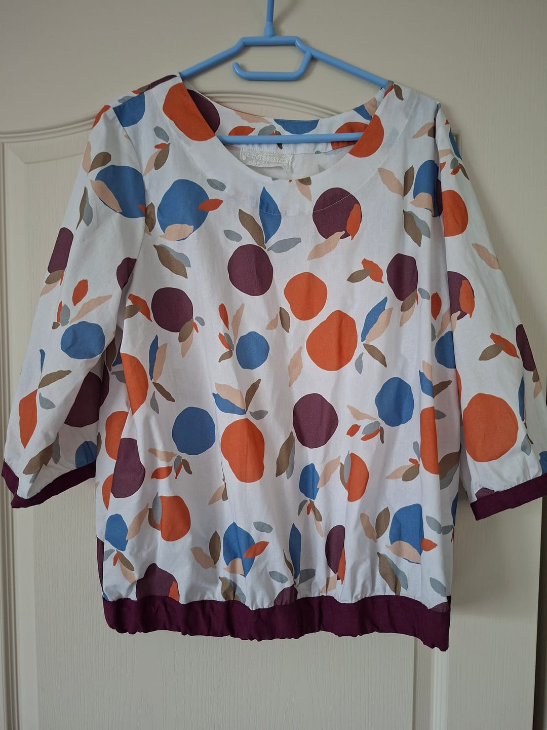 Customer photo review of Blouse Constance — Coton fruité & bandes lin lilas