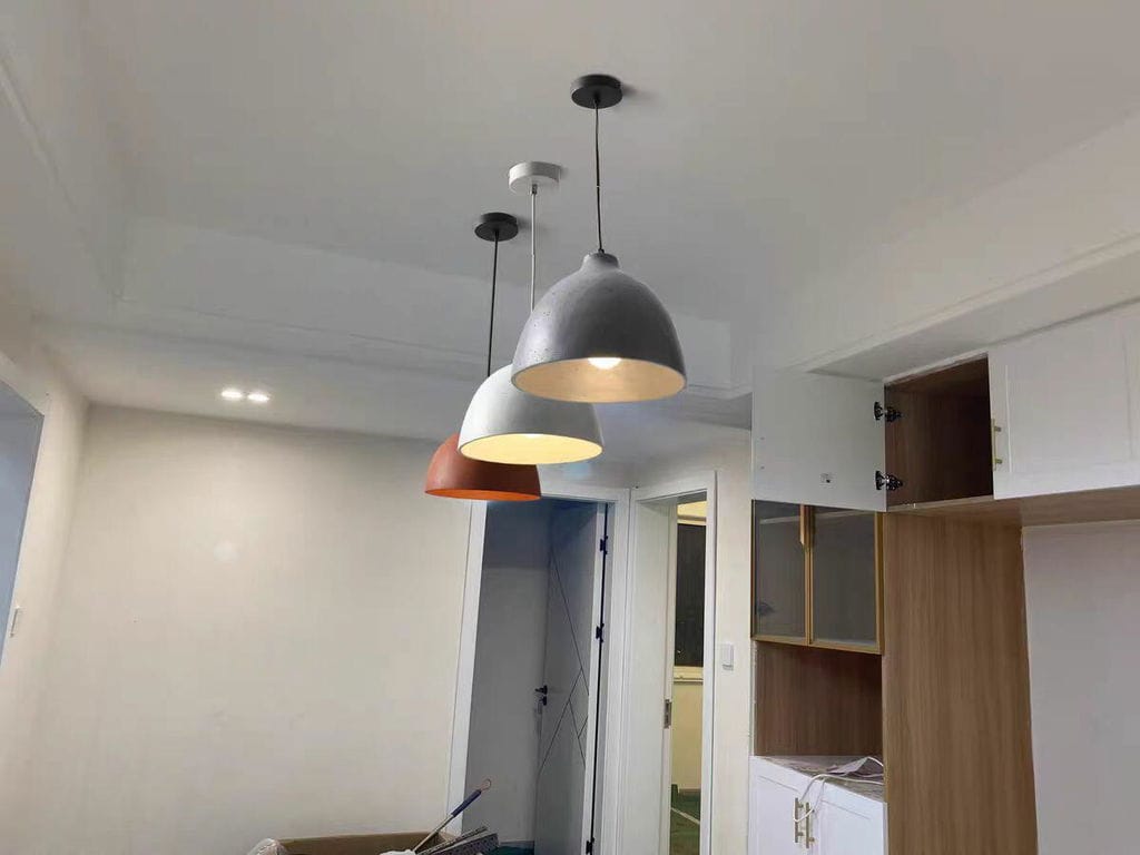 Customer photo review of Solid Metal Pendant Light for Dining Table, Dome Shade