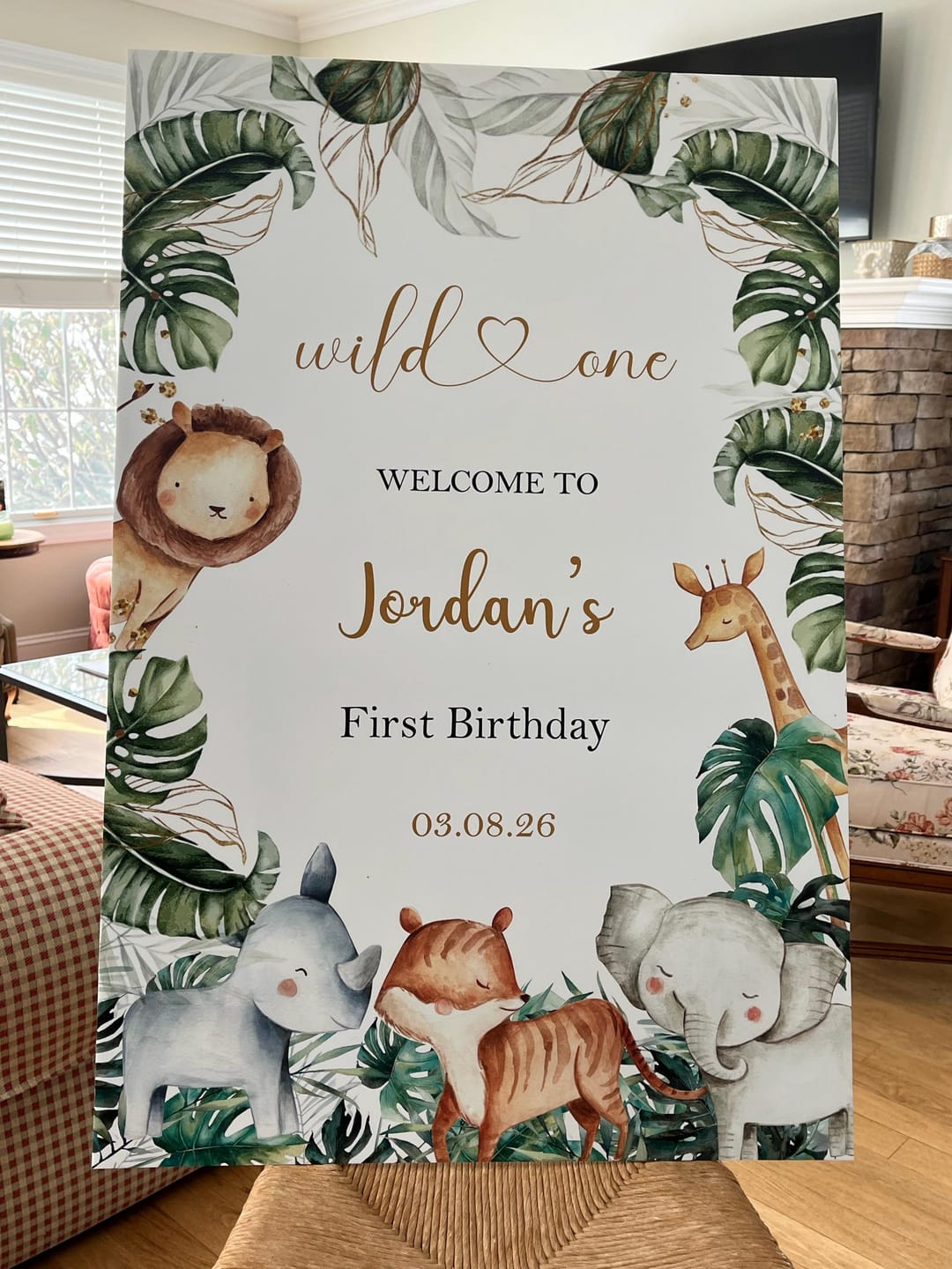 Customer photo review of Safari Birthday Welcome Sign