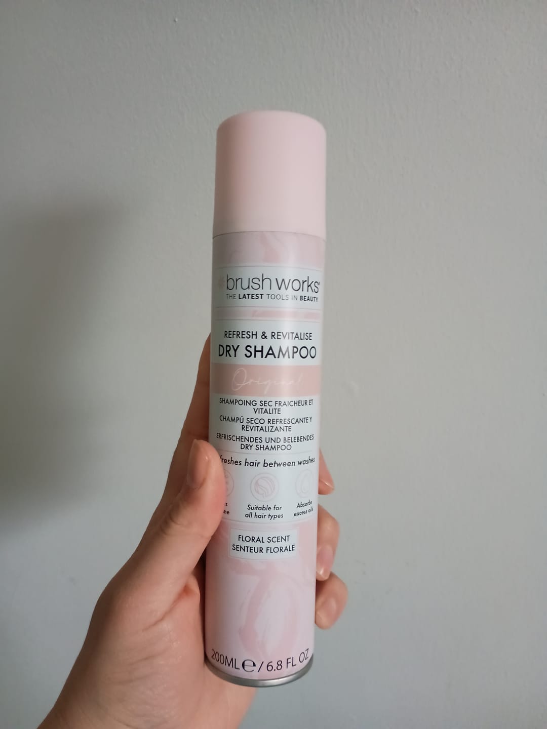 Customer photo review of Shampoo Seco Floral Refrescante y Revitalizante Brushworks