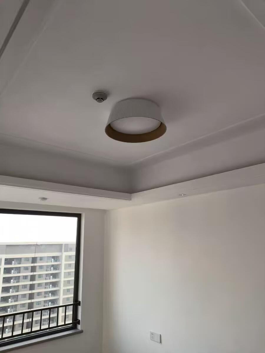 Customer photo review of Fluted Metal Ceiling Light, Wood Grain Interior, LED, 46 cm