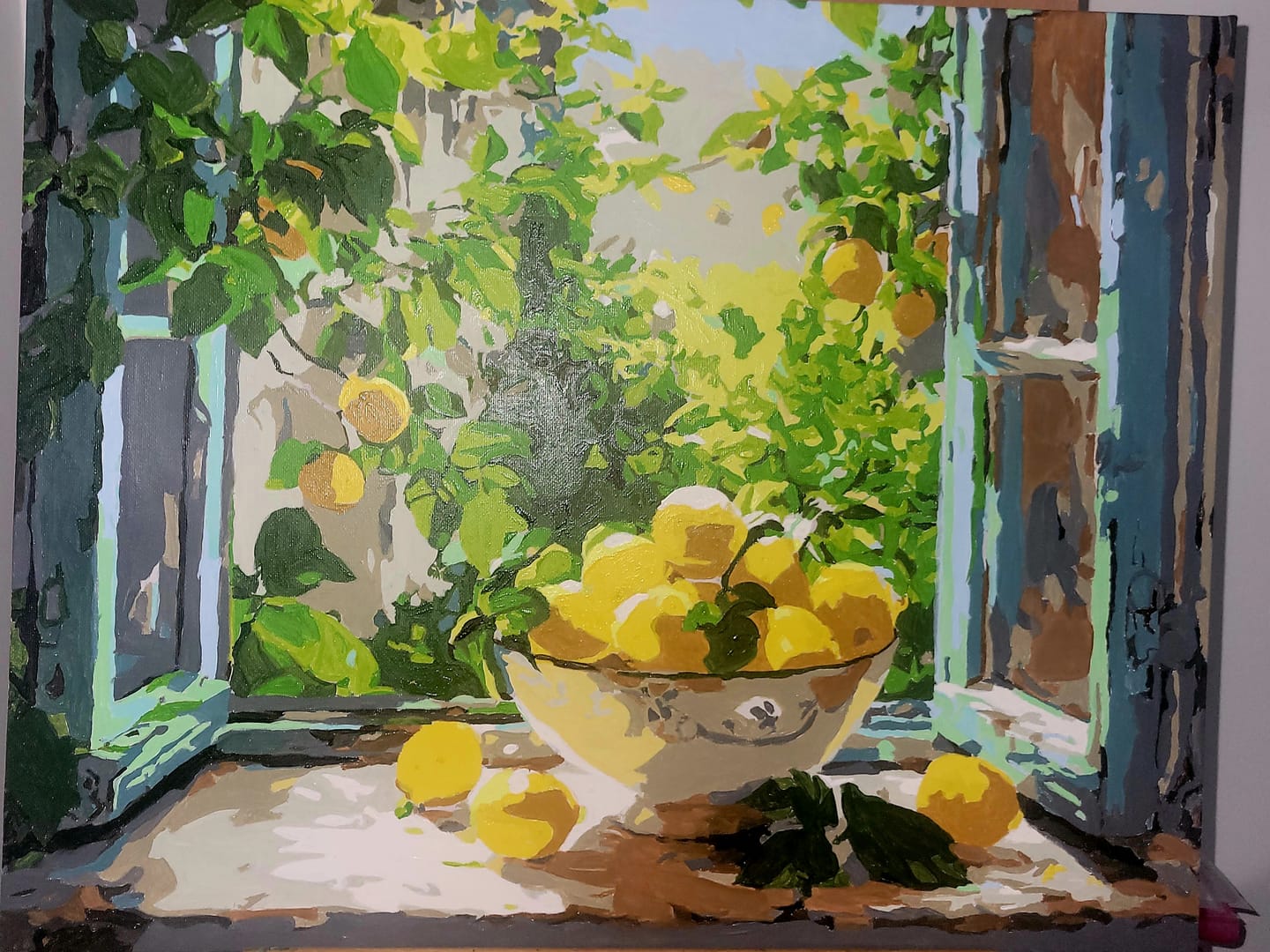Customer photo review of Lemon Bowl by the Window | Paint by Number