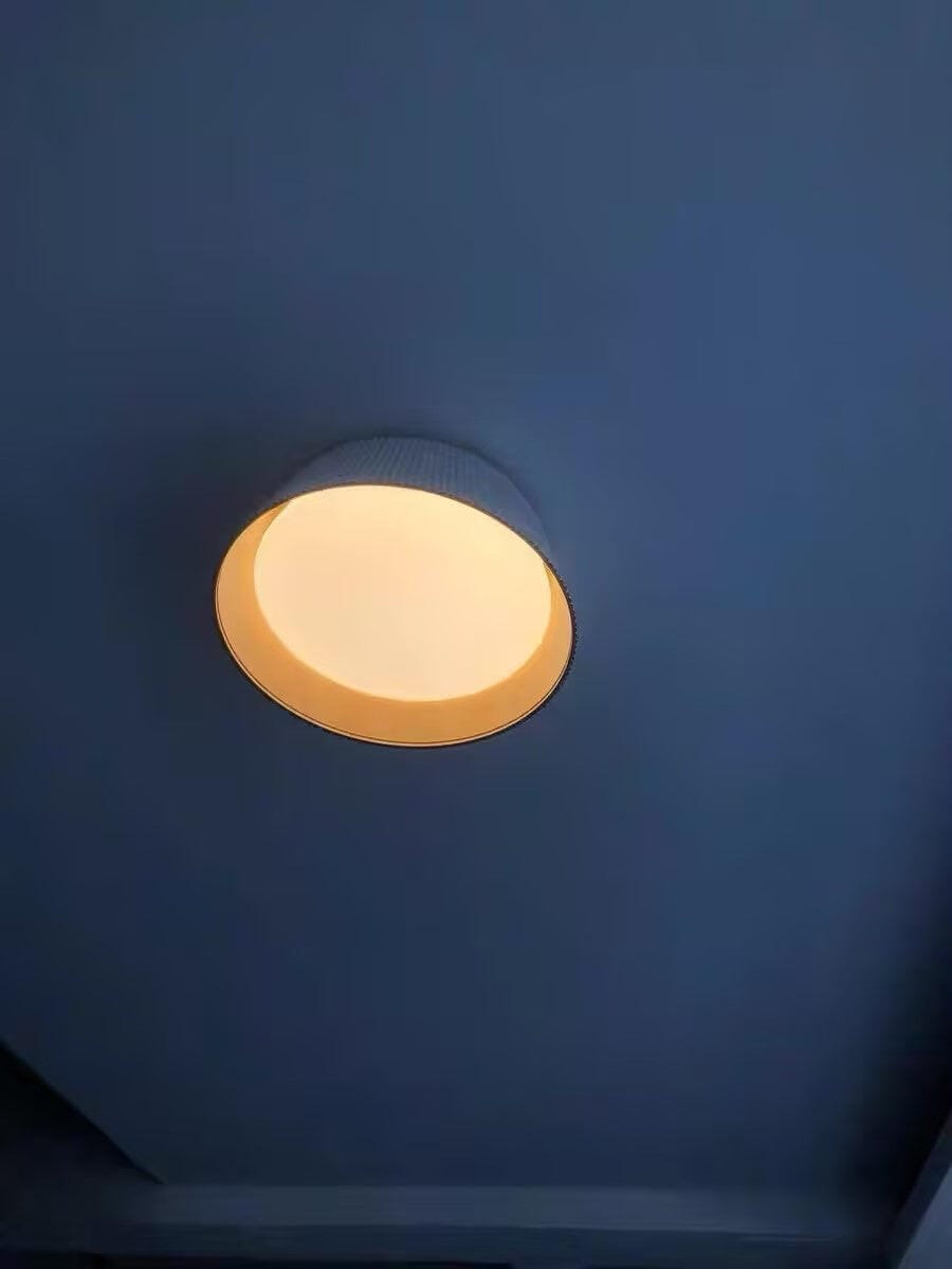 Customer photo review of Fluted Metal Ceiling Light, Wood Grain Interior, LED, 46 cm