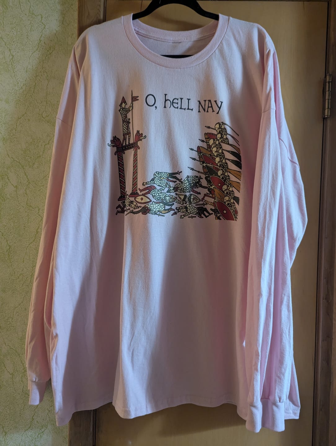 Customer photo review of Hell Nay Bayeux Tapestry Meme Light Unisex Long Sleeve Tee