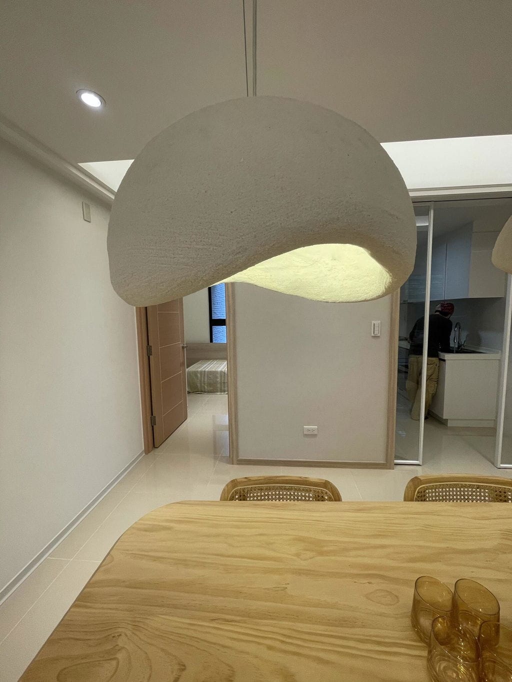 Customer photo review of Pendant Light, Nubia Cloud Sphere, Polystyrene Shade, E26 LED