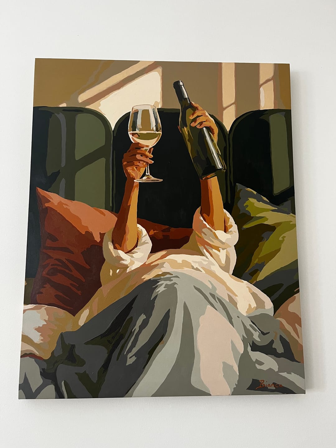 Customer photo review of Wine in Bed | Paint by Number