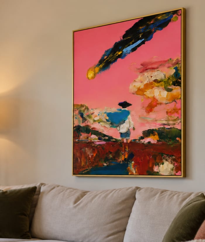 Customer photo review of Pink Comet-Cowboy Meteor Landscape Painting