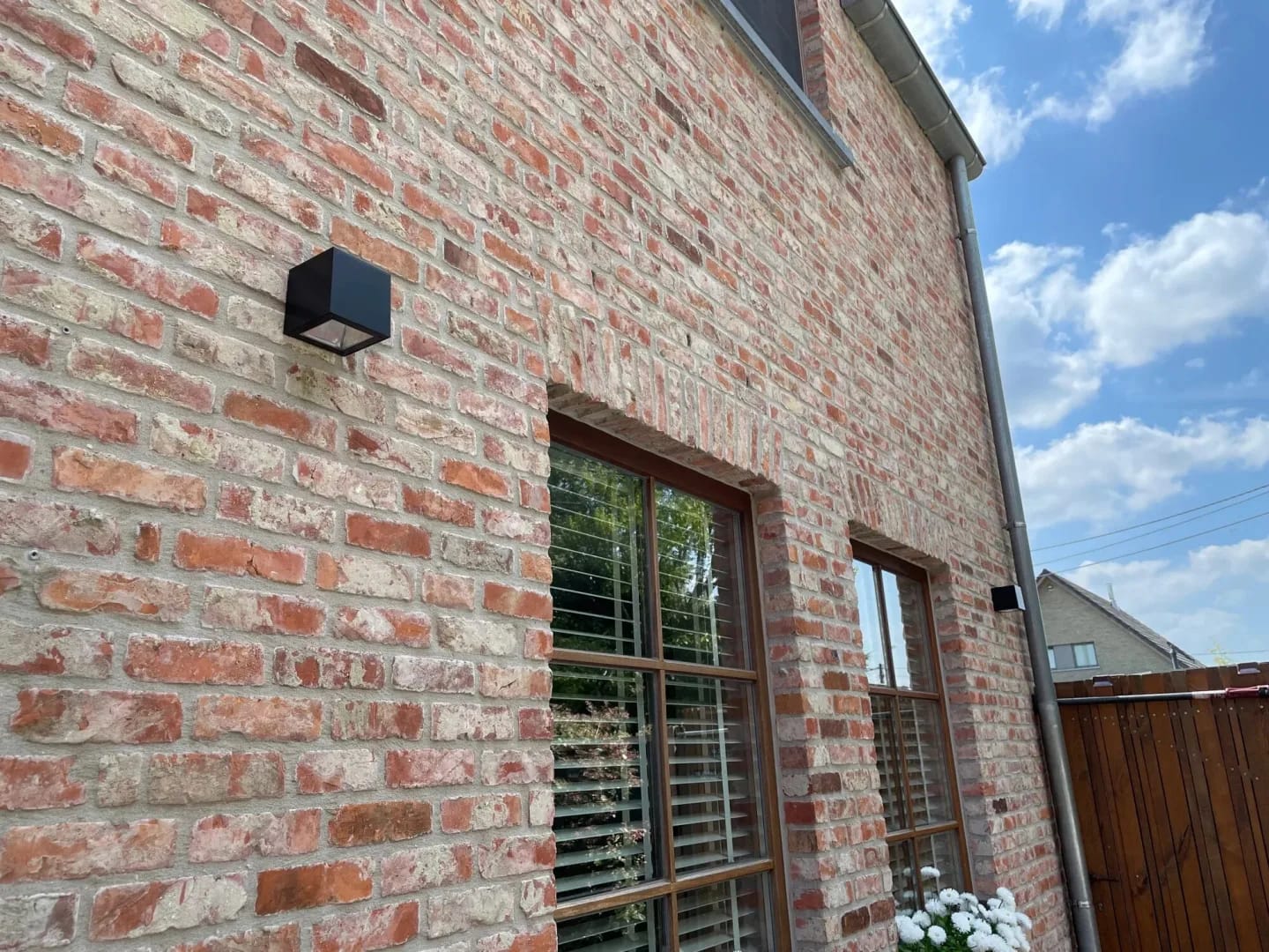 Customer photo review of Outdoor Wall Light, Solar Powered, IP65, Black, Wall Sconce