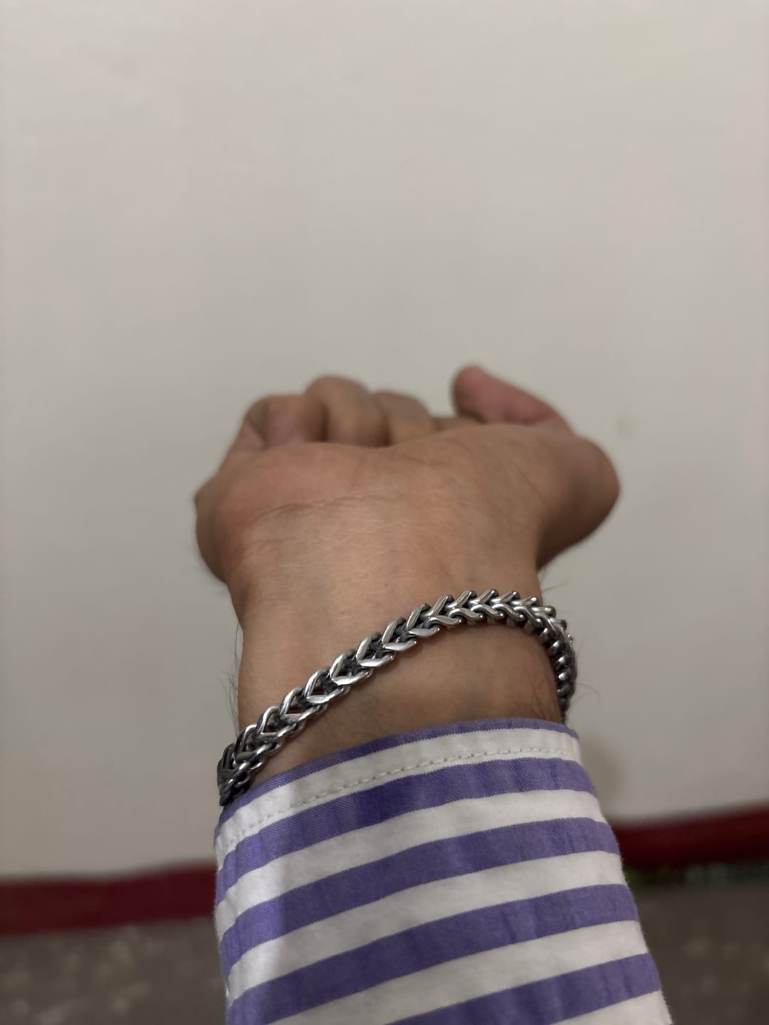 Customer photo review of Minimalist Silver Bracelet