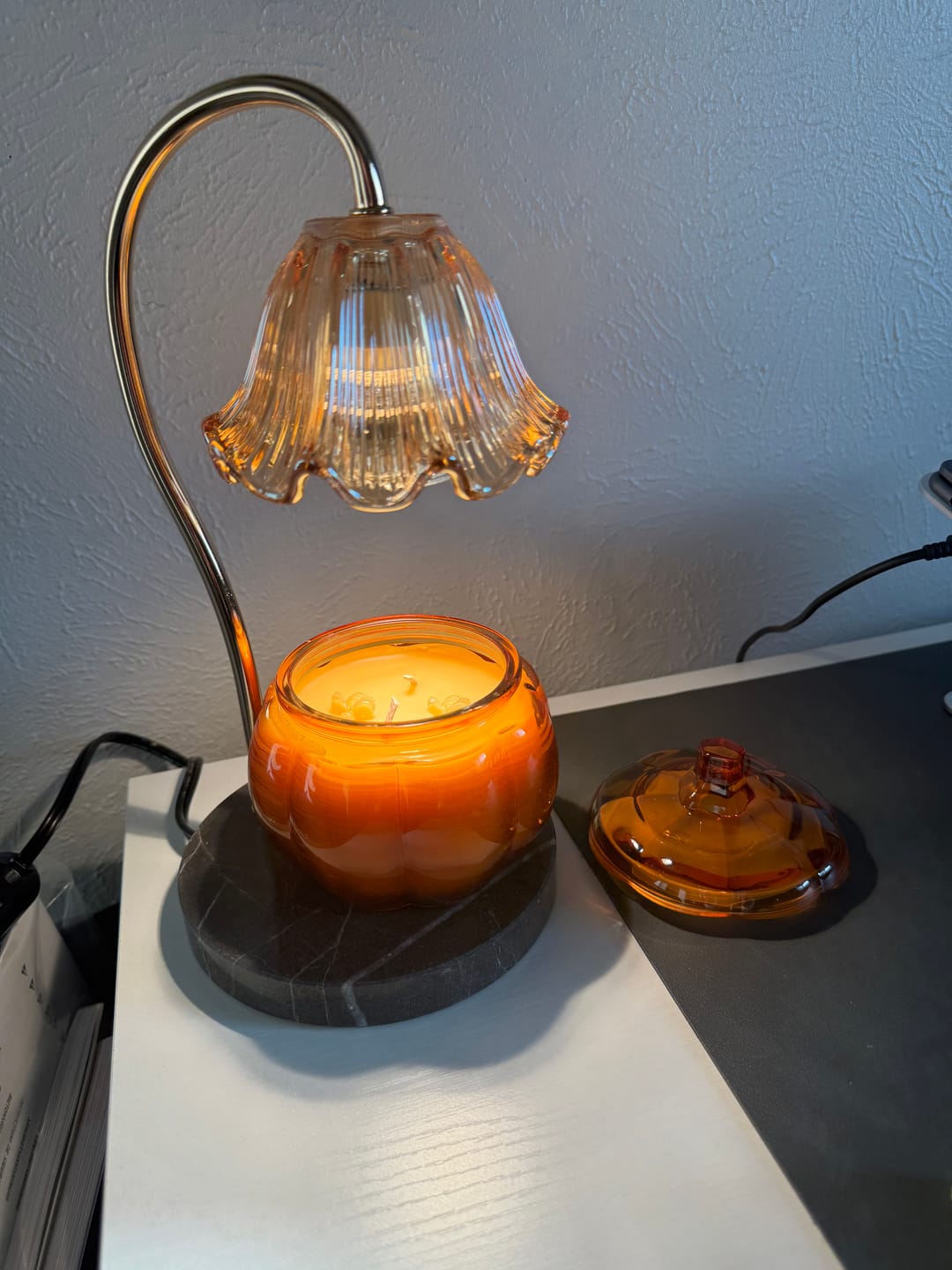 Customer photo review of Limited Edition 20oz Pumpkin Beeswax Candle