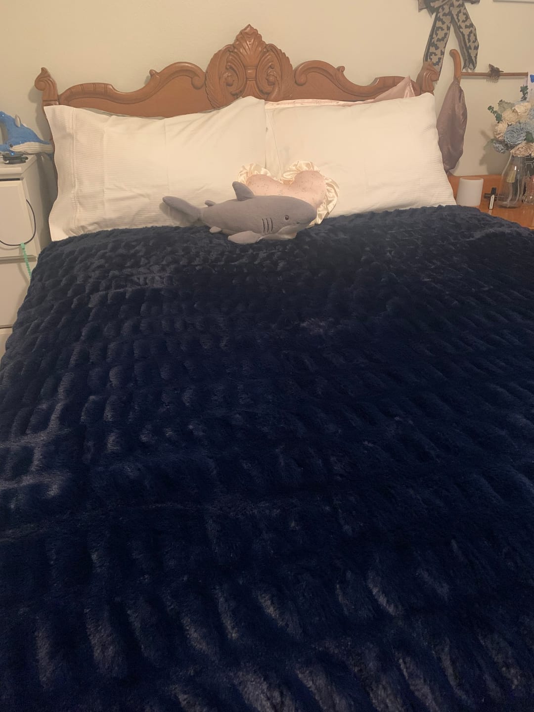 Customer photo review of Hugs Navy Blanket