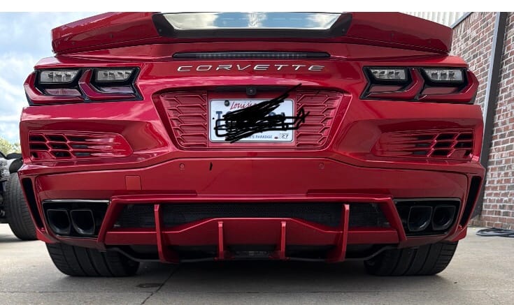 Customer photo review of Corvette C8 Rear Bumper Add-On Diffuser Lip
