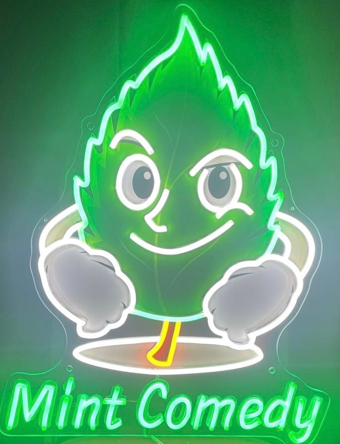 Customer photo review of Mint Comedy | LED Neon Sign