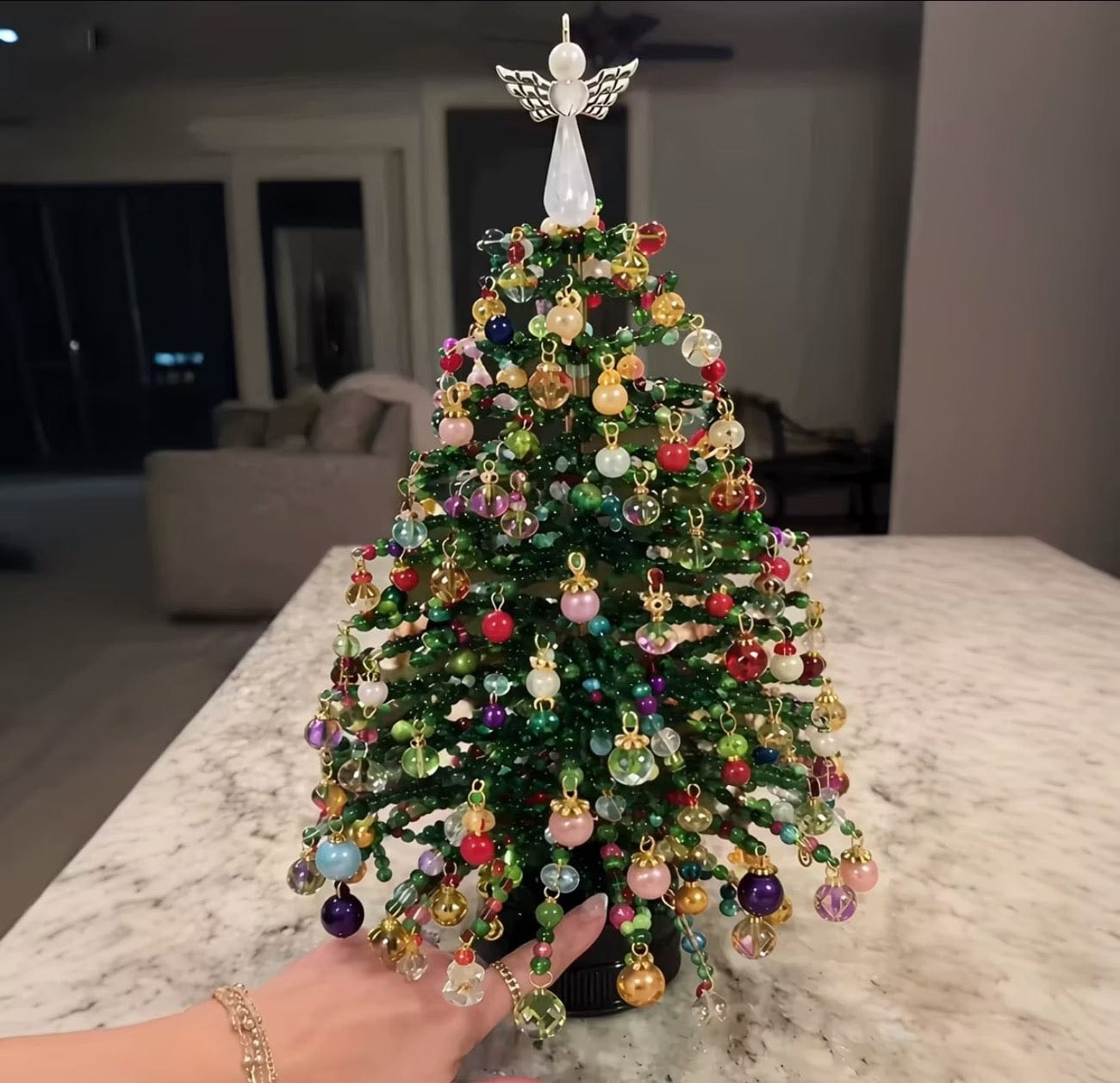 Customer photo review of DIY Beaded Christmas Tree Kit