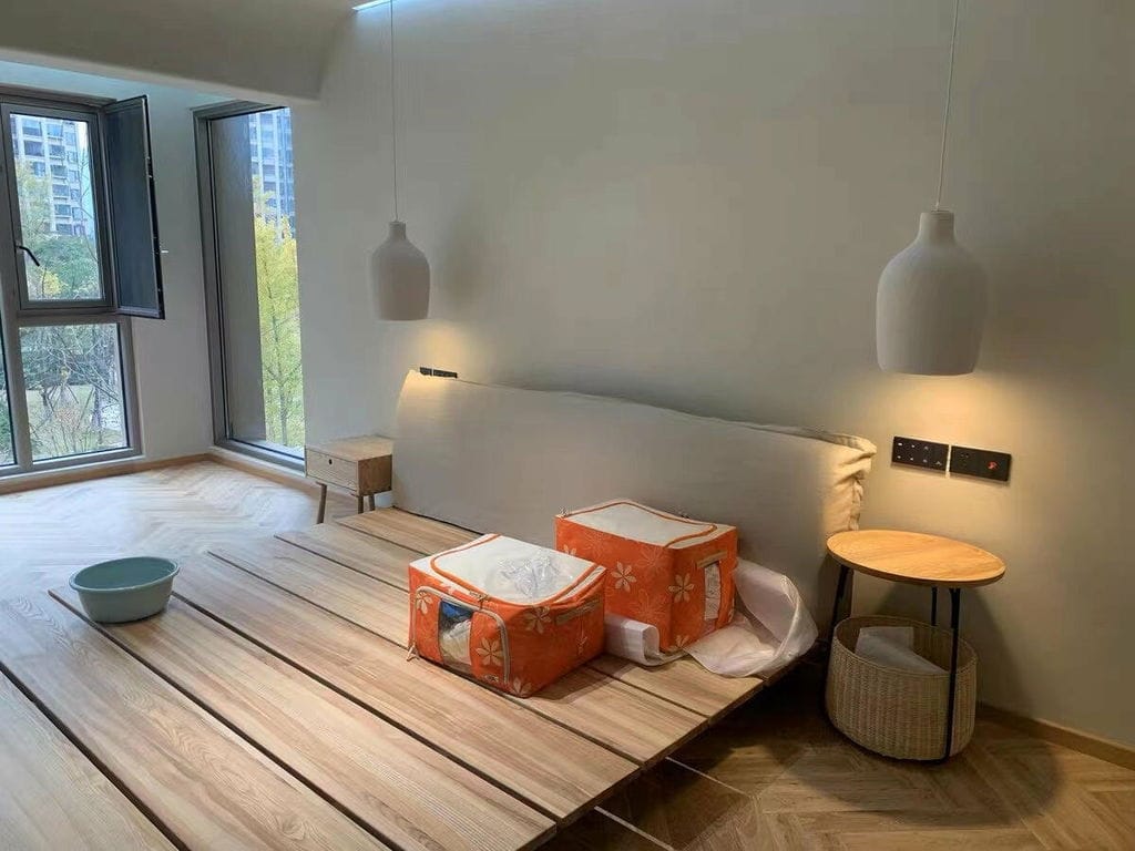 Customer photo review of Barrel Pendant Light, Beige Polystyrene Shade, Adjustable Cable
