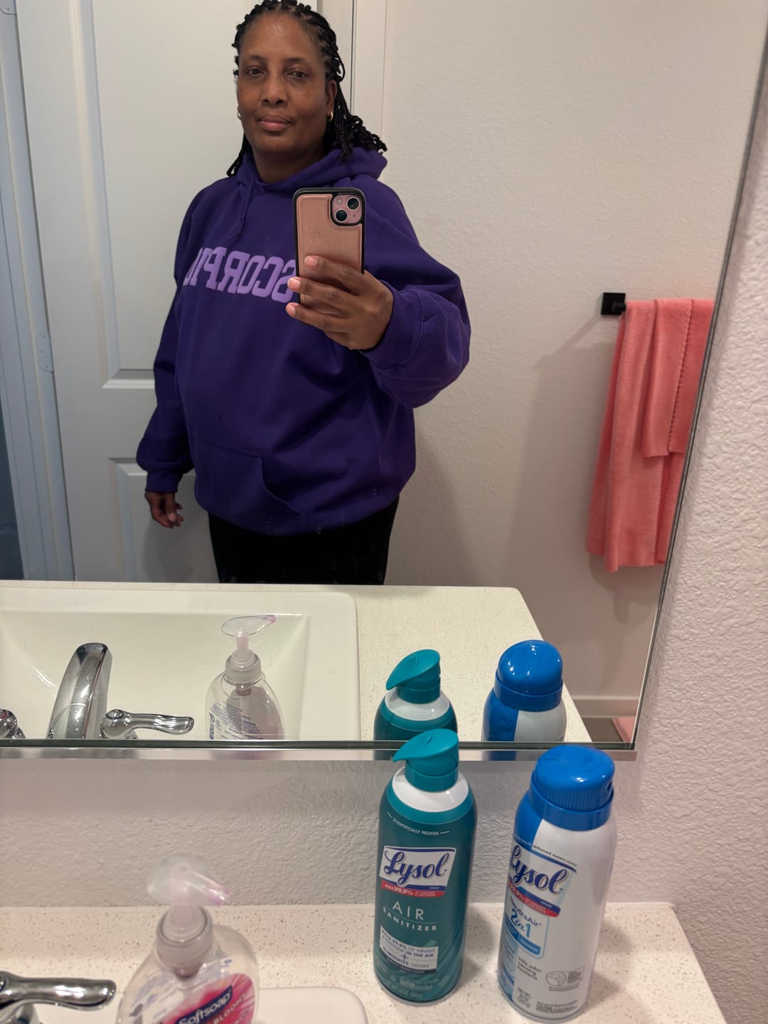 Customer photo review of Purple Zodiac Puff Print Hoodie