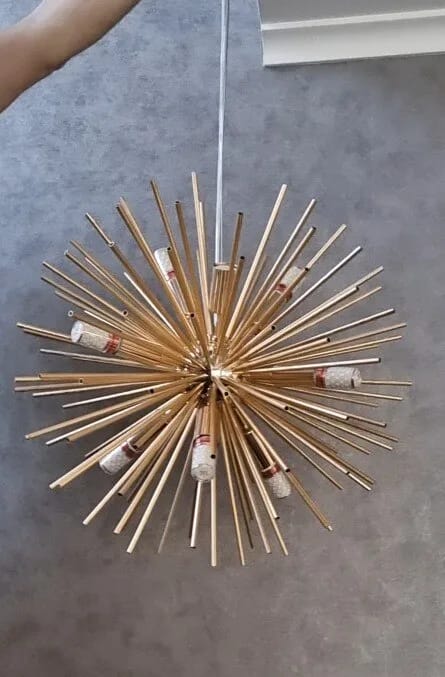 Customer photo review of Gold Spike Chandelier, Iron Frame, 9–12 Lights, 50–72 cm