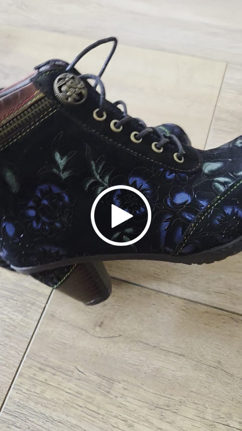 Customer video review of Vintage Nocturne Blossom Ankle Boots