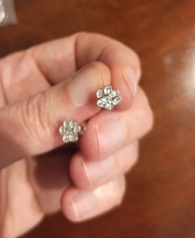 Customer photo review of Whisker Charm Earrings