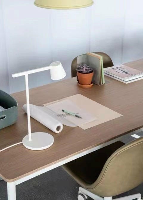 Customer photo review of Modern Table Lamp, Aluminium, Slanted Shade, Switchable Colour LED