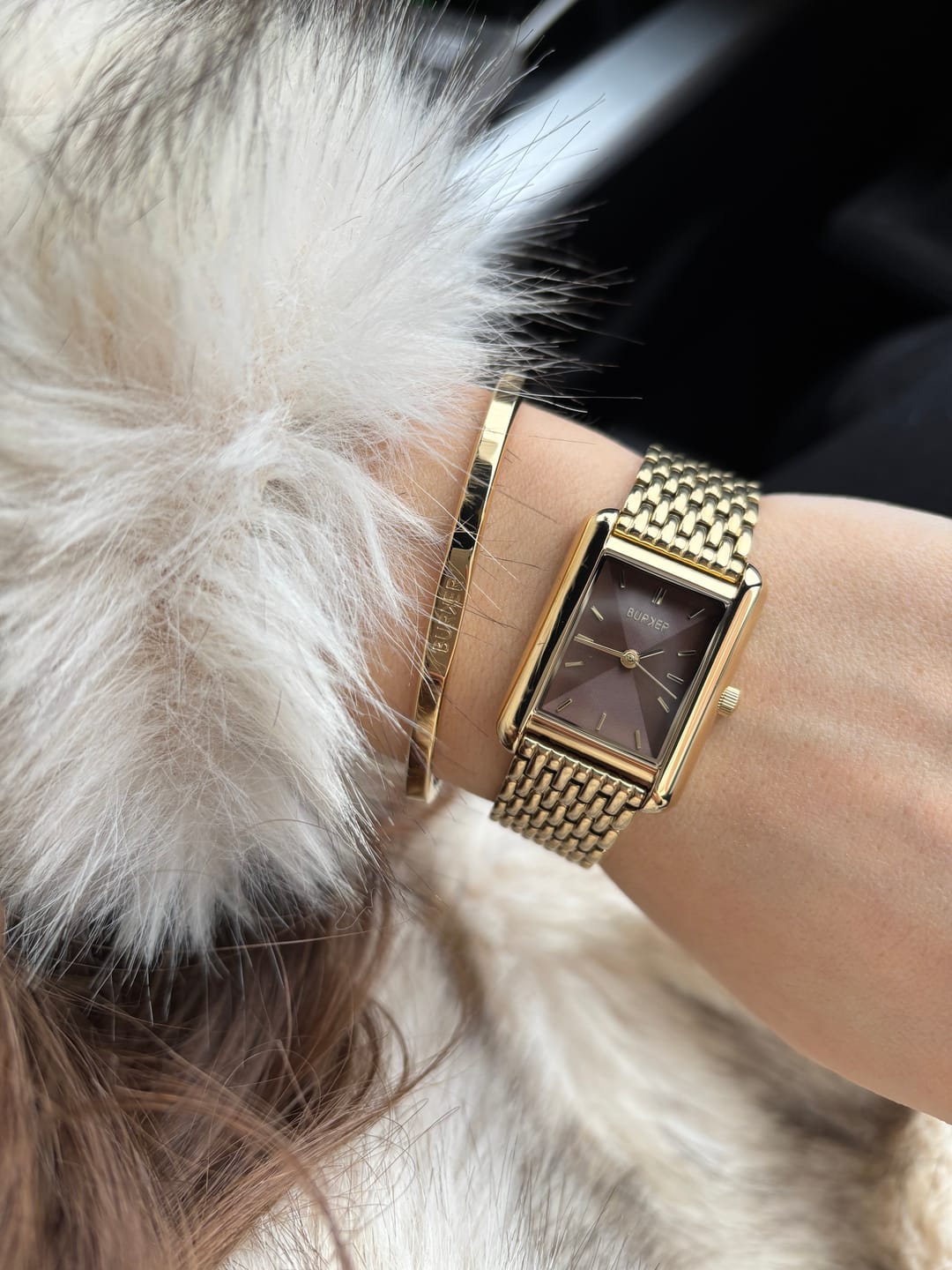 Customer photo review of Ava Gold Brown Bracelet