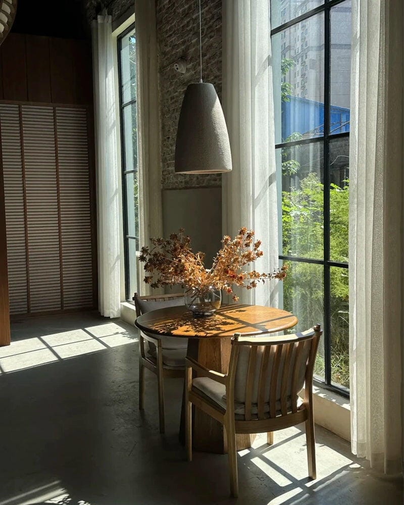 Customer photo review of Barrel Pendant Light, Beige Polystyrene Shade, Adjustable Cable