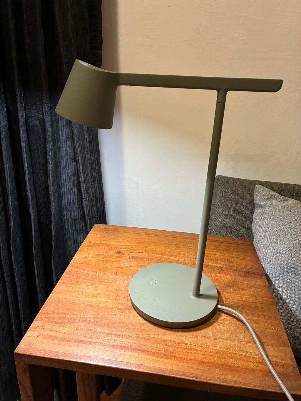 Customer photo review of Modern Table Lamp, Aluminium, Slanted Shade, Switchable Colour LED