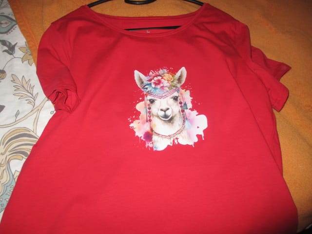 Customer photo review of Bügelbild Lama Chaska