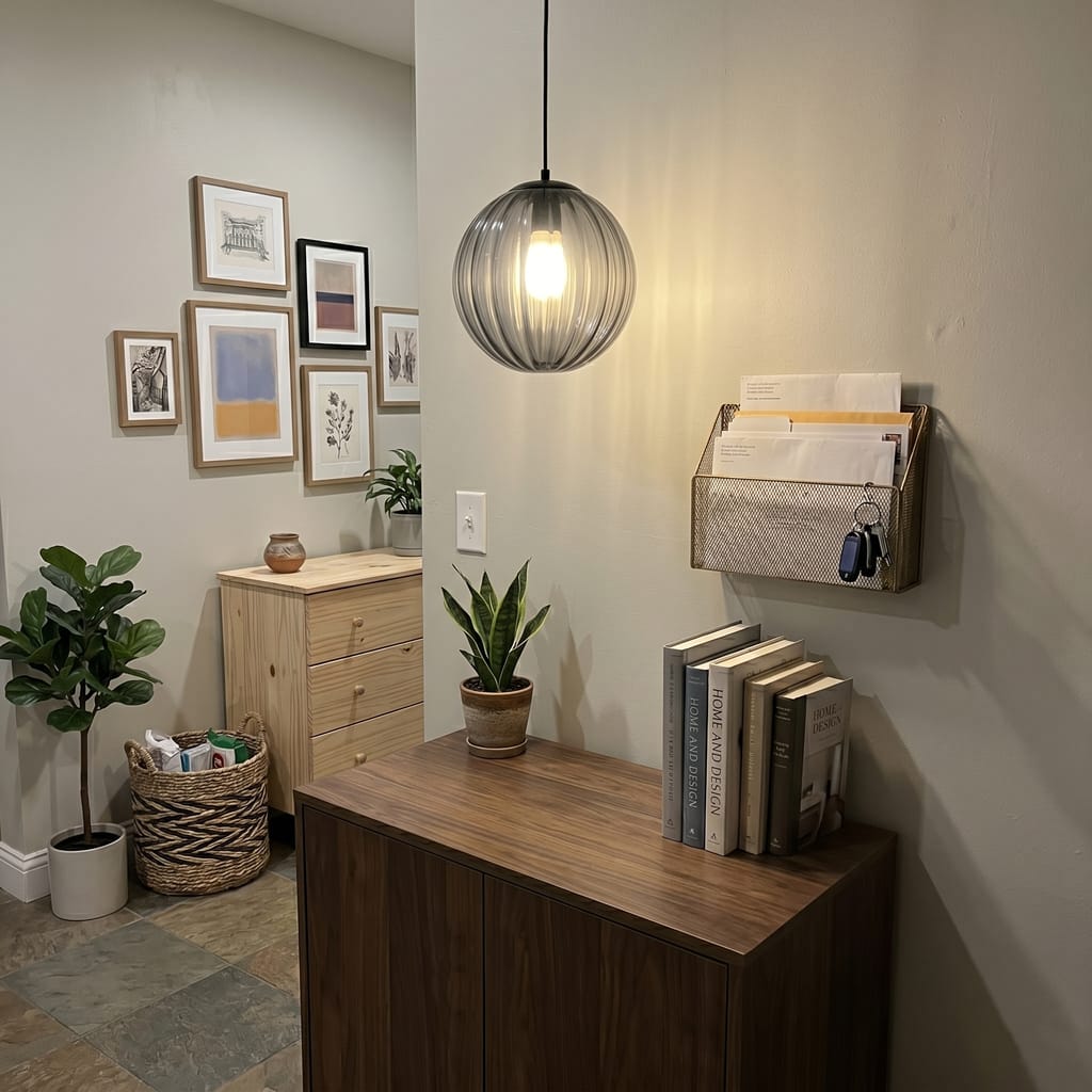Customer photo review of Ribbed Glass Pendant Lamp, Mouth-Blown, Adjustable Cable