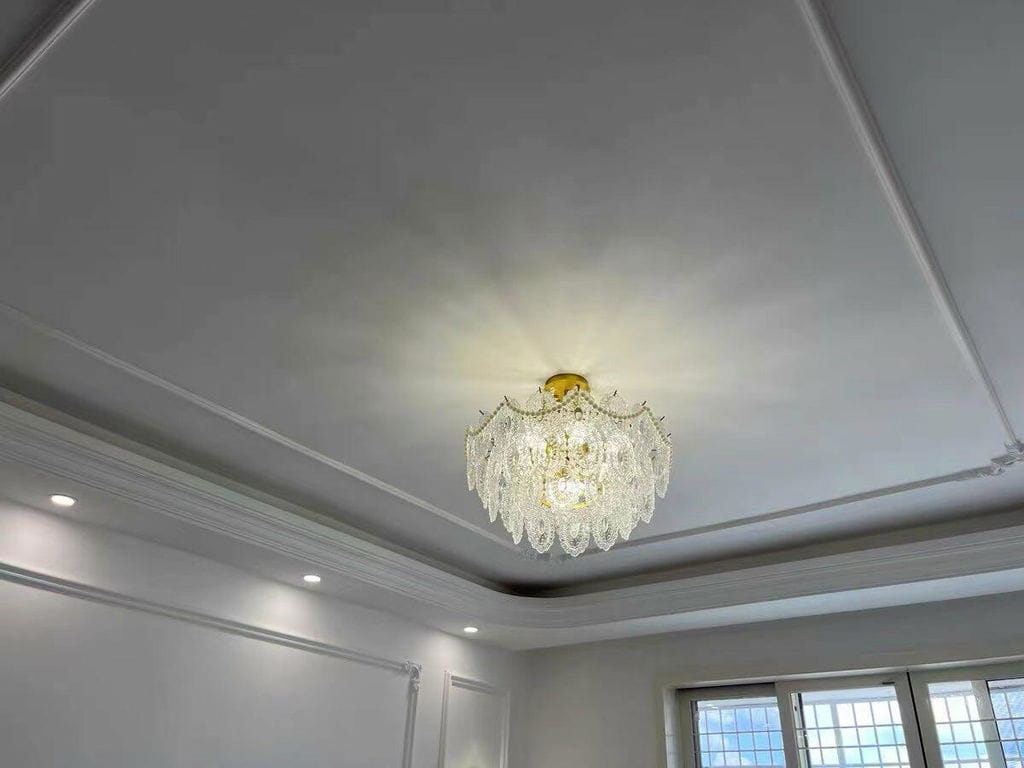 Customer photo review of Glass Pearl Pendant Light, Gold Frame, 50 to 80 cm