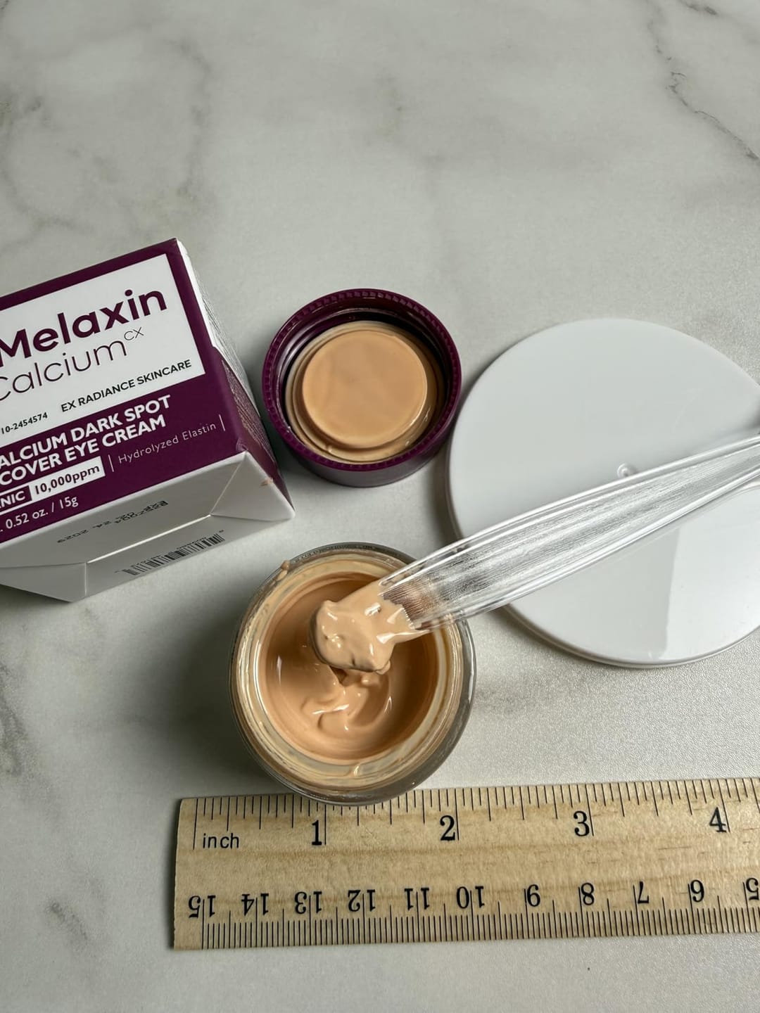 Customer photo review of Calcium Dark Spot Eye Cream