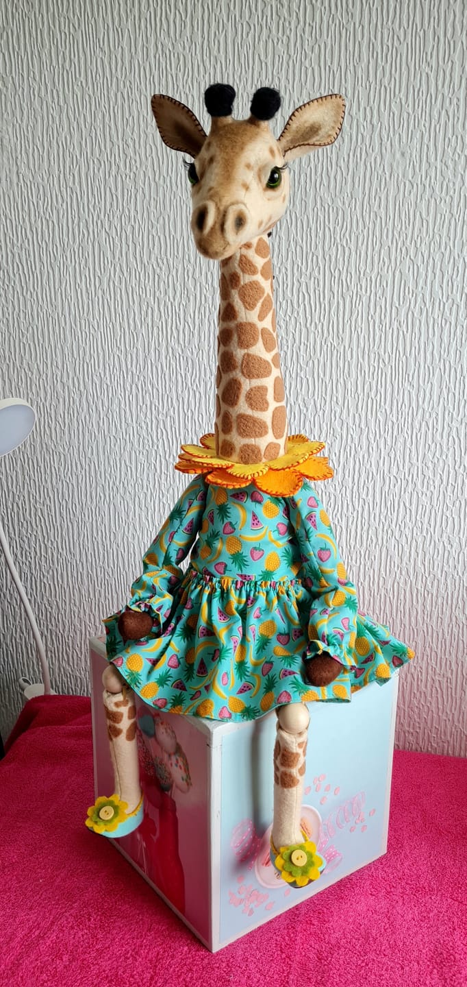 Customer photo review of Giraffe Art Doll  PDF Pattern  Approx 50cm Seated
