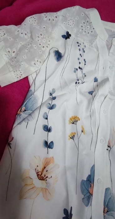 Customer photo review of Rosalie Floral Eyelet Blouse