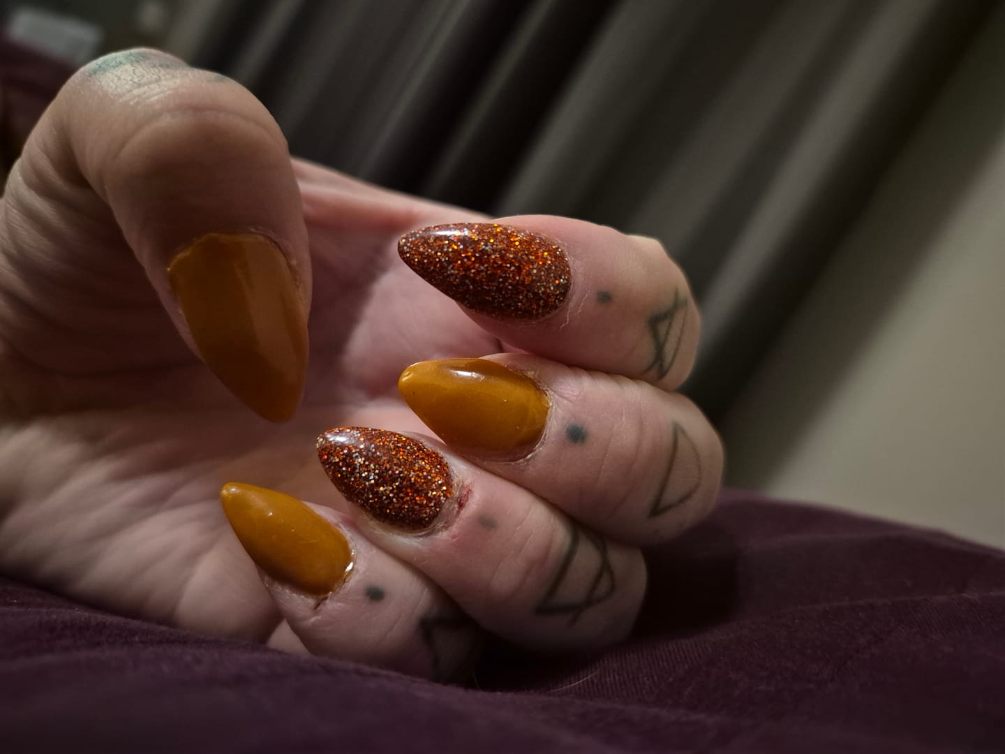 Customer photo review of Copper Sparkle Dipping Powder