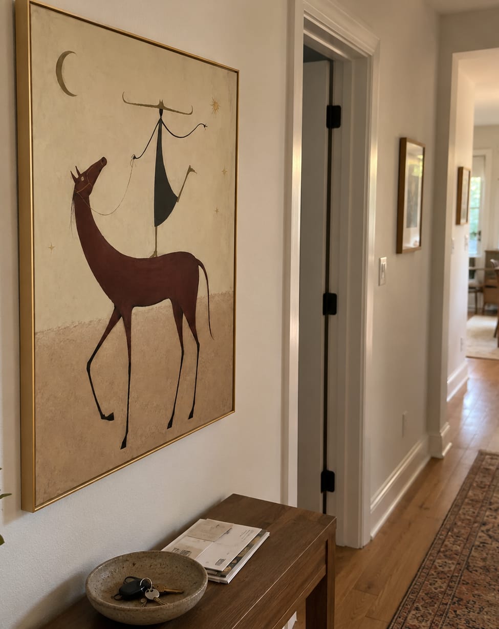 Customer photo review of Crescent Wanderer-Maroon Horse Painting