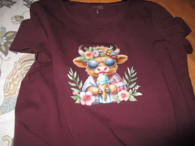Customer photo review of Bügelbild Kuh Eisiger Genuss
