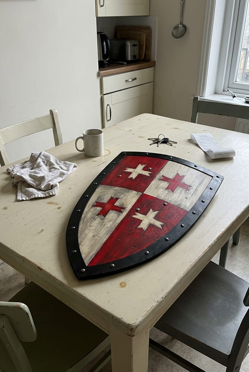 Customer photo review of Knight Templar Crusader Shield - Antique Replica