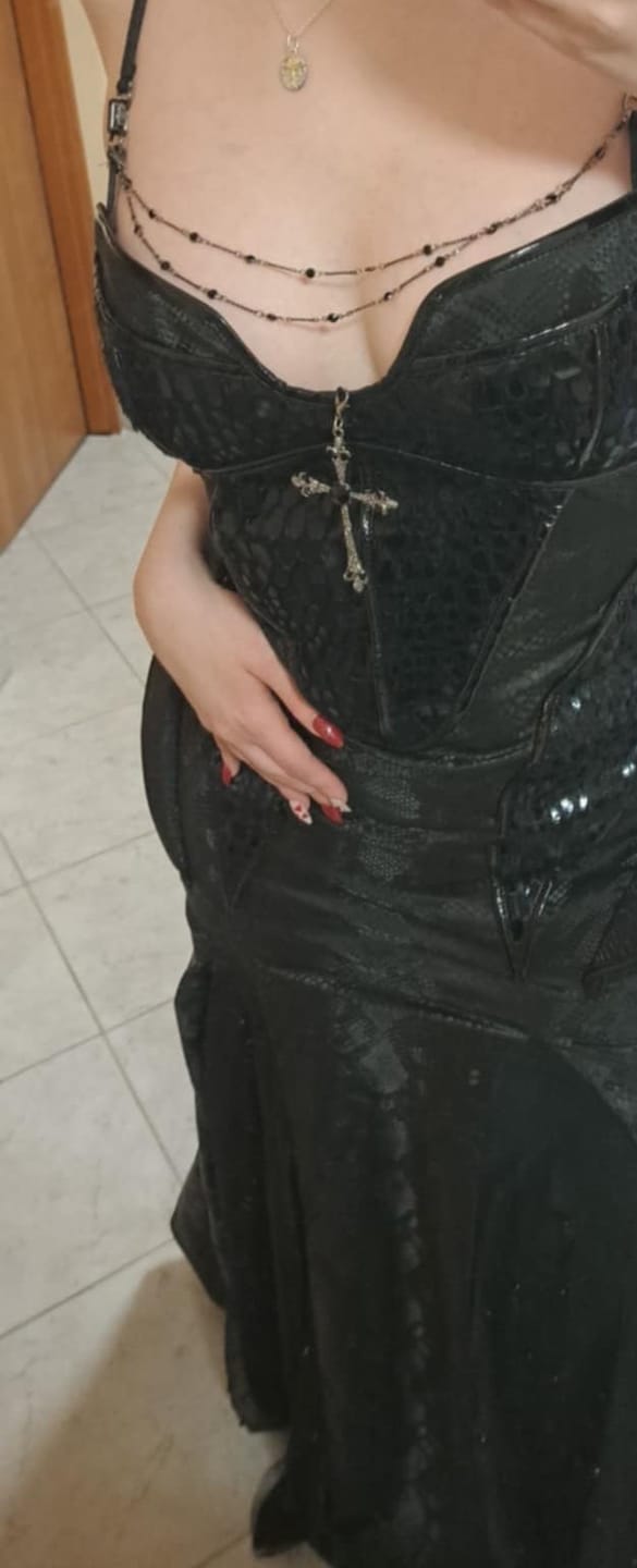 Customer photo review of [Blood Supply] Shadow Stalker Gothic Bodycon Cami Dress with Mermaid Hem