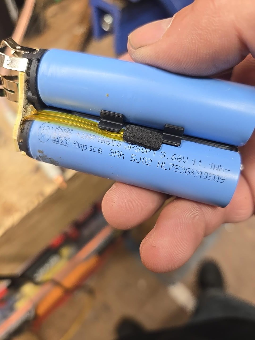 Customer photo review of Ampace JP30P1 18650 3000mAh 56A Tabless Battery