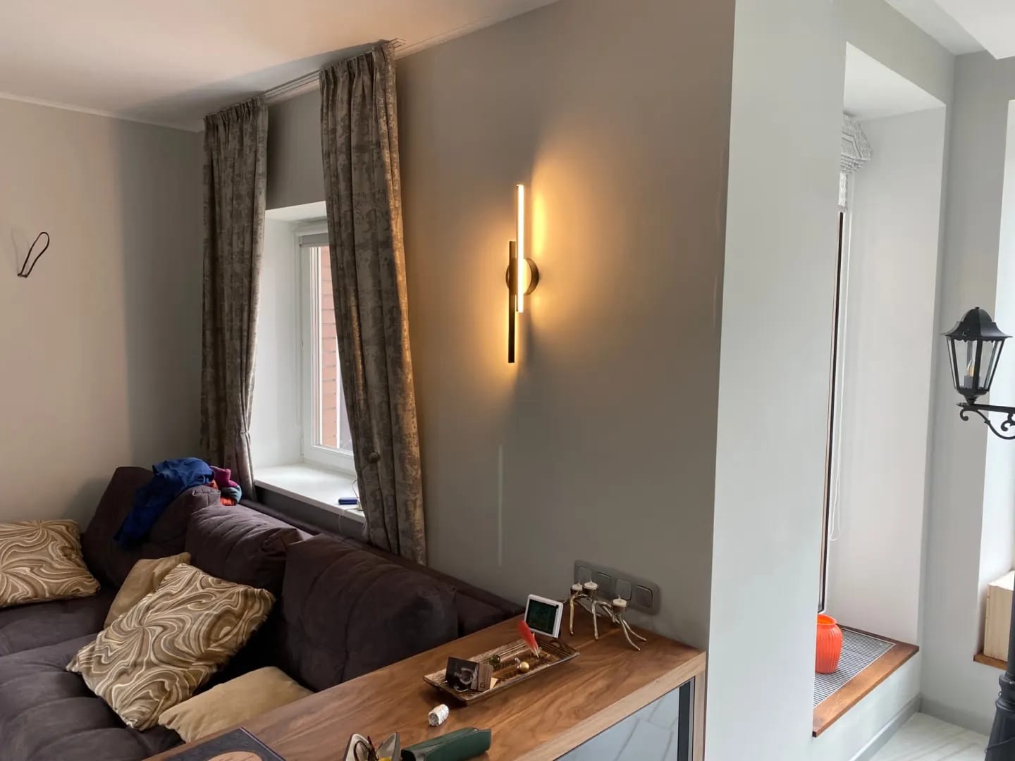 Customer photo review of Slim Wall Light, 55 cm Acrylic Shade, Integrated LED, Wall Sconce