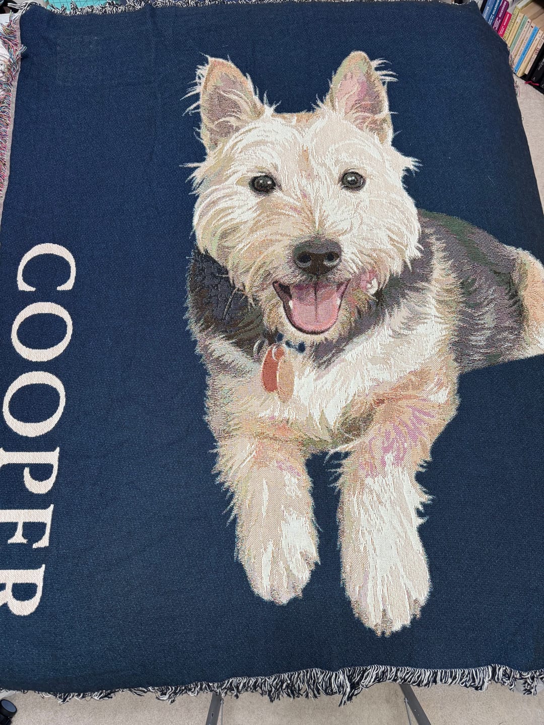 Customer photo review of Custom Heirloom Pet Throw Blanket