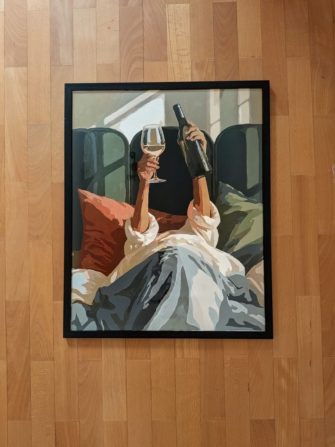 Customer photo review of Malen nach Zahlen - Wein im Bett