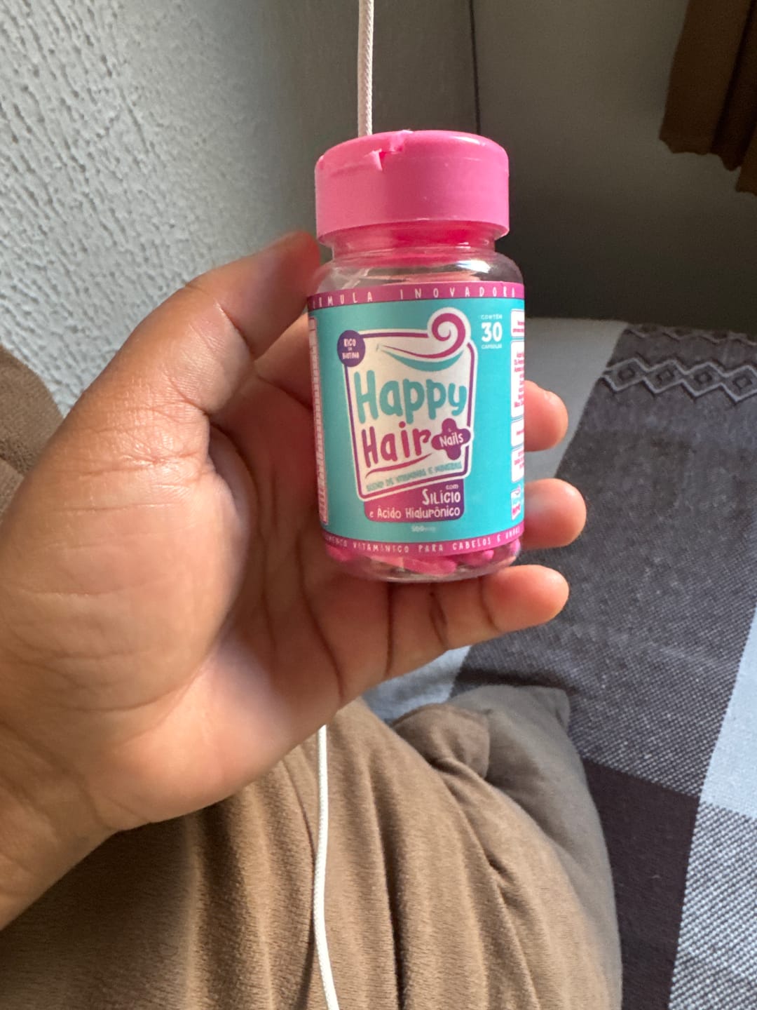 Customer photo review of Happy Hair 3 Potes + 1 Melatonina Grátis