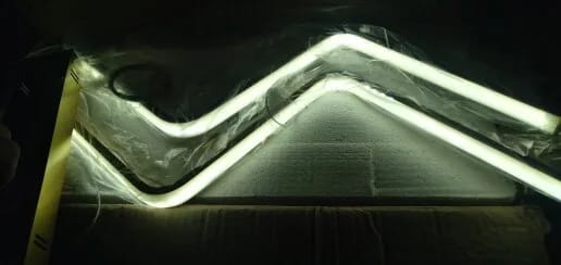 Customer photo review of Zig-Zag Pendant Light, Aluminium Bar, 45–90 cm, Integrated LED