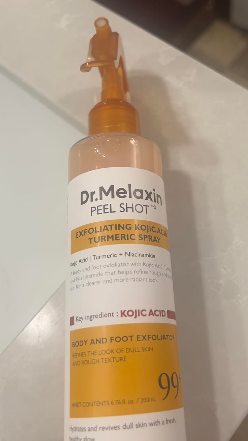 Customer photo review of Peel Shot Kojic Acid Turmeric Spray